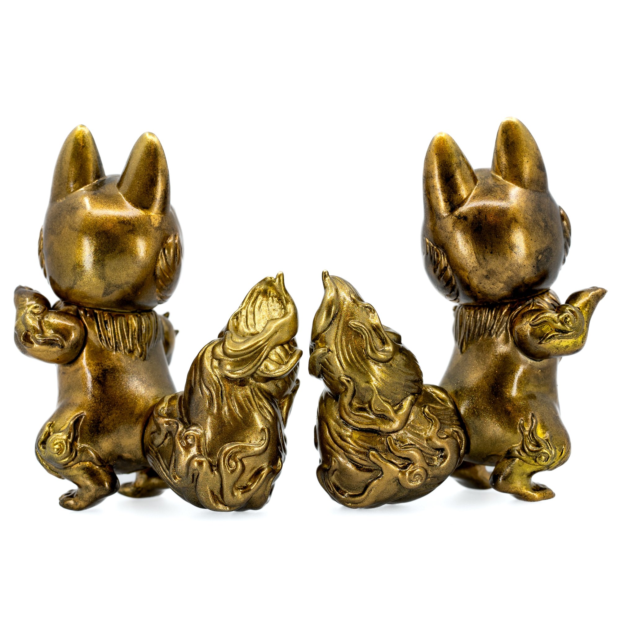 Gitsune Kitsura & Bronze Momo Keychain | Candie Bolton
